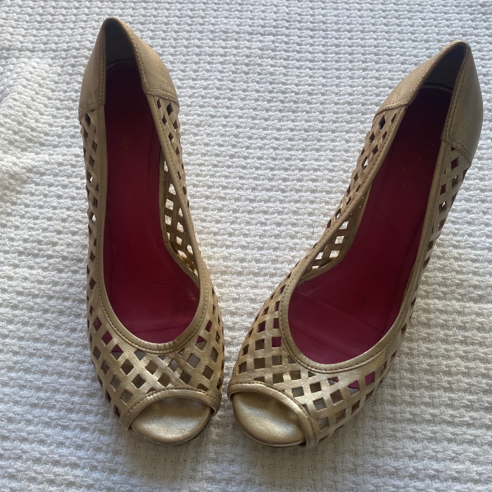 Gold Lilly Pulitzer Wedges